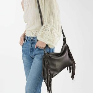 Mofe fringe leather handbag